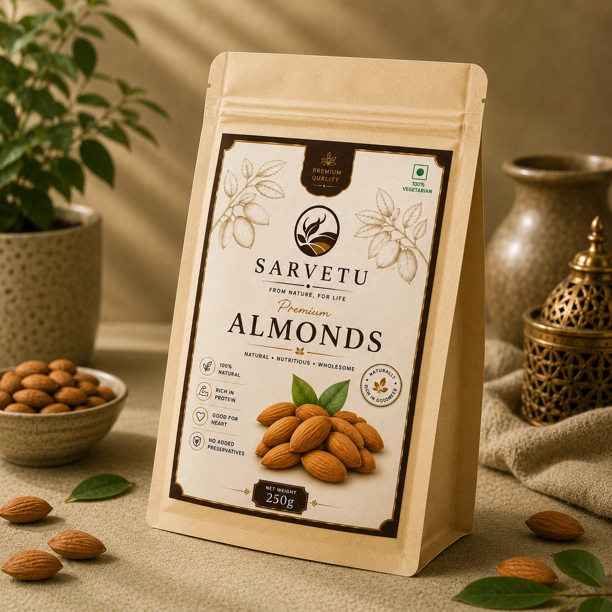 Sarvetu Premium Almonds Badam 250gm