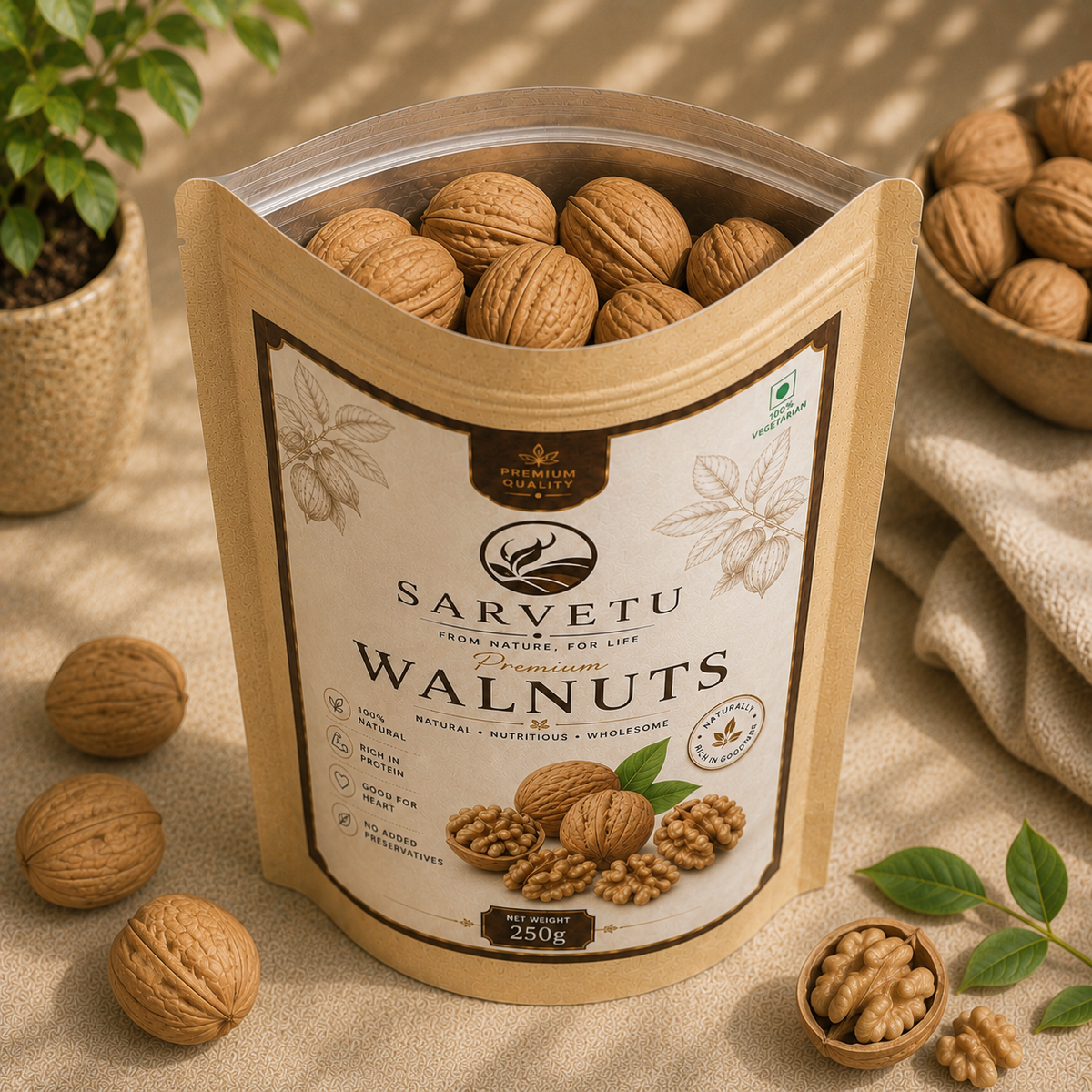 Sarvetu Premium Walnuts Akhrot 250gm