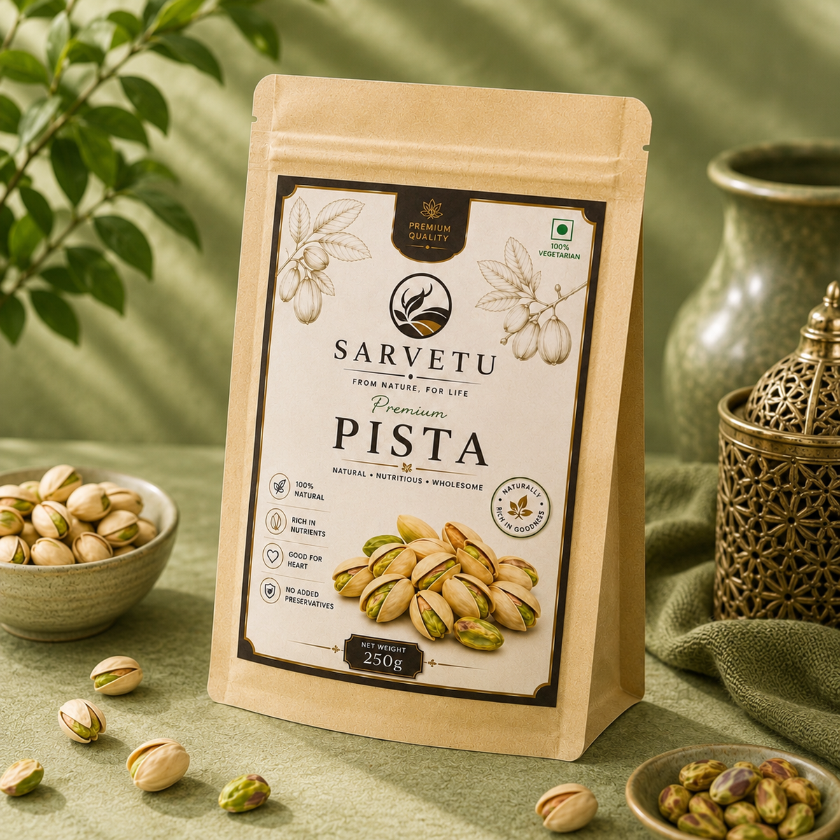 Sarvetu Premium Pistachios Pista 250gm