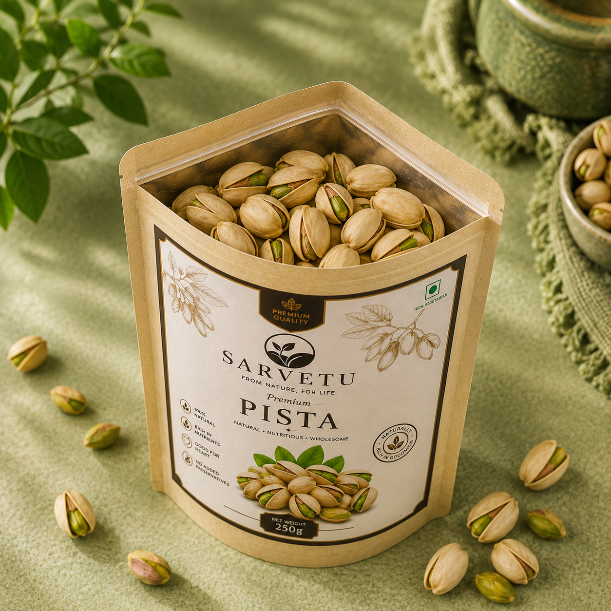 Sarvetu Premium Pistachios Pista 250gm