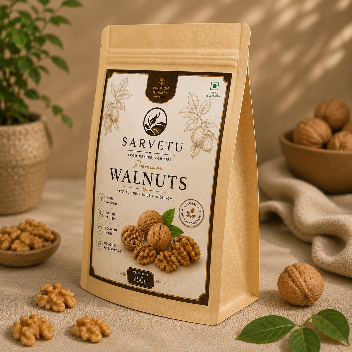 Sarvetu Premium Walnuts Akhrot 250gm